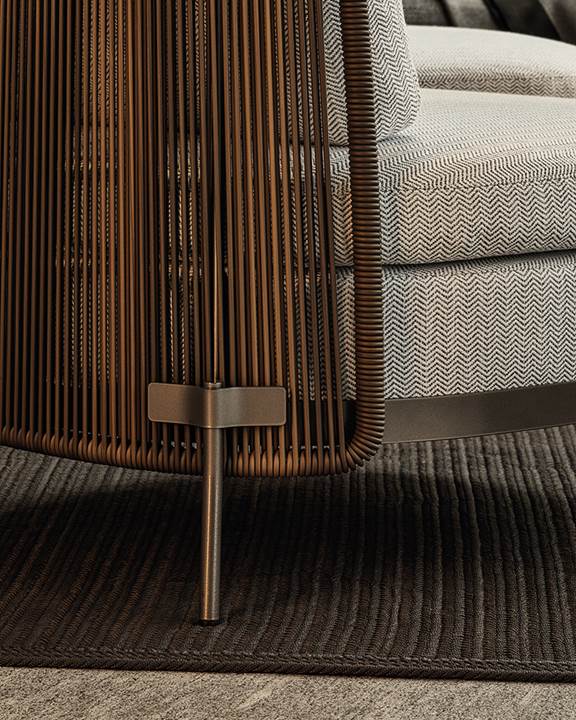 TAPE CORD OUTDOOR Outdoor armchair in fabric By Minotti